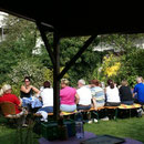Frühstück bei traumhaften Wetter in Ilonas Garten .... bis 18.18 Uhr :-)