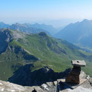Blick vom Naafkopf zur Pfälzerhütte und Richtung Augstenberg