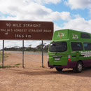 Die längste - endlos scheinende - gerade Strecke mit Jucy (Nullarbor)