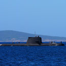 Ein U-Boot kommt im Hafen von Esperance an und wir sind Zeugen