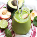 Creamy Green Avocado Peach Smoothie