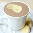 Creamy chocolate peanut butter and banana smoothie