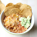 Healthy upside down turkey nachos