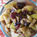 homemade baked apples with cinnamon and walnuts