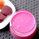 homemade pink beet smoothie with apple and cinnamon - by homemade nutrition