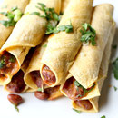 Vegetarian chili cheese taquitos