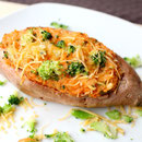 Twice baked broccoli cheese sweet potatoes
