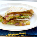 Mango chutney and avocado quesadilla