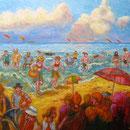 Les givrés d'Ostende - 100x81cm - Huile sur toile