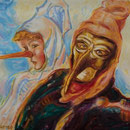 Masques - 55x46cm - huile sur toile
