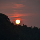 れんげいじファームに沈む夕日