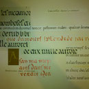PATCHWORK DE CALLIGRAPHIES A : onciale, gothique, bâtarde gothique, encre ferrique et gouache sur papier