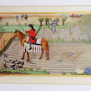 Interprétation du Calendrier d'octobre des Très riches Heures du Duc de Berry, 15X10cm, parchemin, pigments historiques, Or-et-Caracteres octobre 2020