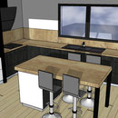 Projet vue 3D d'une cuisine sur mesure
