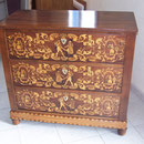 Restauration commode en marqueterie