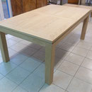 Table chêne massif aspect brut avec 2 rallonges