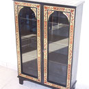 Restauration petite vitrine marqueterie Boulle