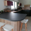 Fabrication cuisine sur mesure, plan de travail stratifié