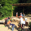 Sandsee mit Wasser- Matsch- Podest