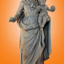 Vierge à l’enfant - Bois naturel (XIXe S.)