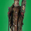 Saint  Martin en évêque, portant une église - Bois polychrome (début du XVIe S.)
