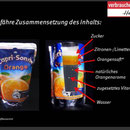 Bildanschauung über Nahrungsinhalt der Verbraucherzentrale Hamburg (CapriSonne)