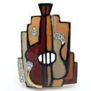 EISENBERG emaillierte Brosche, Gitarre