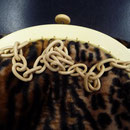 Vintage celluloid frame and chain. Fabric has been renewed - a leopardskin velvet. 25cm x 27 cm Price: € 128