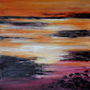Clothilde Cerisier         "Coucher de soleil"          huile      100x100