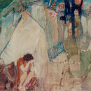 Catherine Demoulin   "Femme en pleurs  311"   acrylique sur panneau  52x54