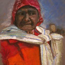 Anne BOUR     "La anciana"      pastel sec       40 x 50
