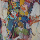 Catherine Demoulin  "Cinq sens en spirale  204"  acrylique sur panneau  55x38