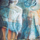 Anne Marie Audren  "Couple éternel"  Technique mixte acrylique 92x73