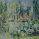 Jacqueline BOURGOIN   "Moulin de l'hôtel Gentil 1"  Huile   100x81