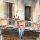 Flying their Red White and Blue   25 X 30  Watercolor     $1500
