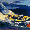 The 1970 America's Cup, Intrepid vs. Gretel II 18x30.5 $3465 serigraph