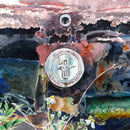'65 Mustang  19 x 45 Watercolor  $1800