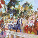 Leaving the Paddock 18.75x38 $3675 serigraph