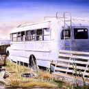Maxwell Street Bus  32 x 40 Watercolor  $1500