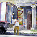 Delivery Day  24 X 29 Watercolor Watercolor    $1500