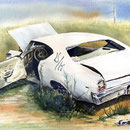 White Car  24 X 30  Watercolor  $700
