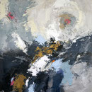 Tableau Peinture Abstraite Contemporaine: "La petite voix" (73X92) © (Enduit de Chaux/ bois)
