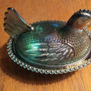 Bonbonnière bleue en forme de poule  no. 742