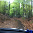 On the road.