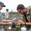 Griff, Jeff and me with the first rattler.