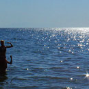 After practising since Karpathos we perfected our synchronized swimming act. © Jeroen Speybroeck