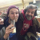 Me and my new friend who had a bit too much of the milkshakes I was drinking. © Sjoerd van Bemmel