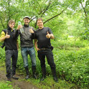 Tomáš, me and Joachim and a bottle of newts. © Joachim Nerz