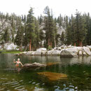 Laura enjoying Heather Lake