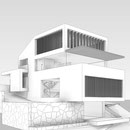 Konzept-Entwurf Einfamilienhaus am Hang mit alter Natursteinmauer